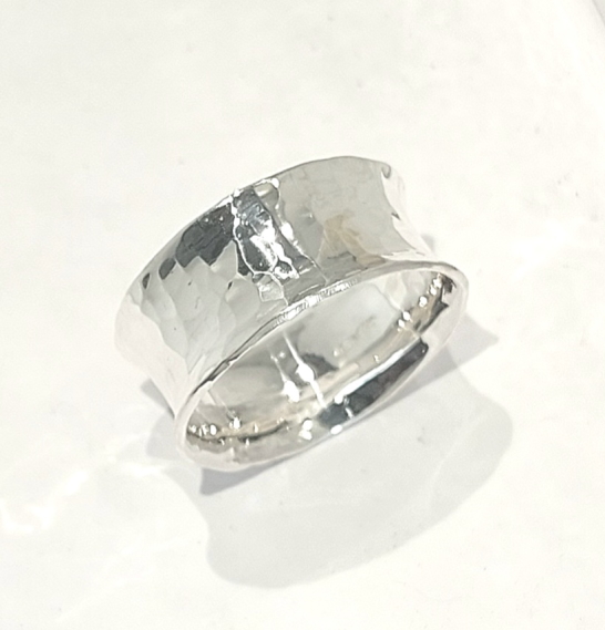 Silver Hammered Band Ring